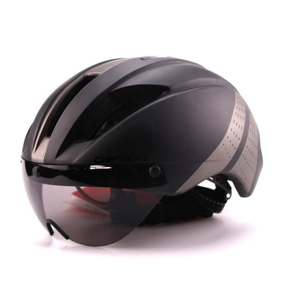 Bicycle Aero Helmet with magnetic computer lens and ventilation holes for cycling