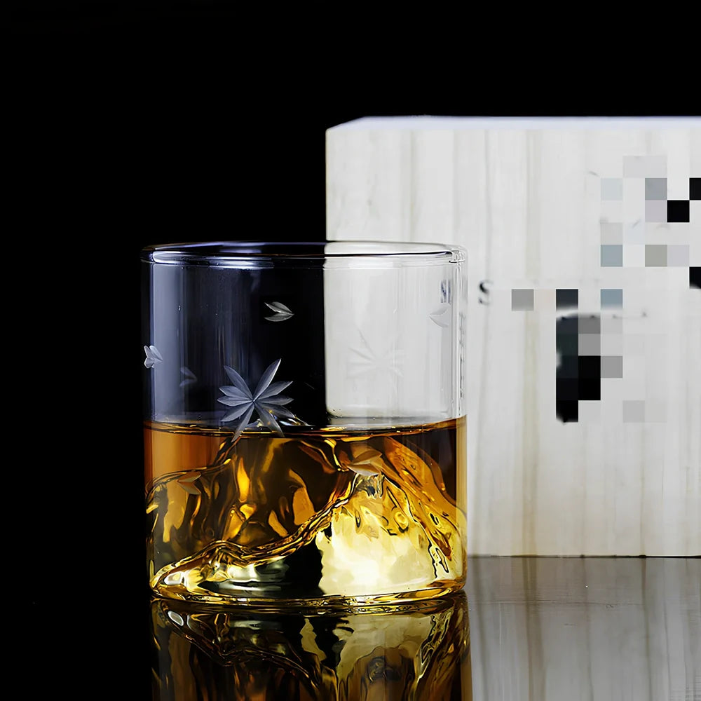 Japanese whiskey glass with 200ml capacity, heat-resistant transparent glass, 73mm height