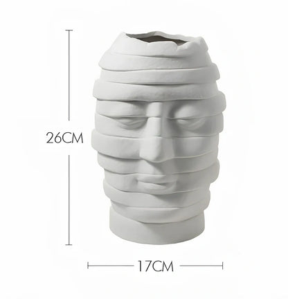 Nordic-style ceramic art vase with matte finish, 20-25cm height, black or white colour options