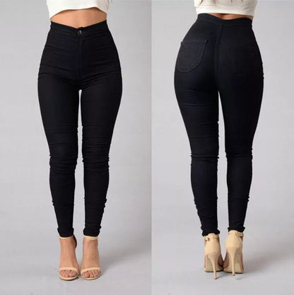 Women's high waist stretch skinny jeans in candy colors