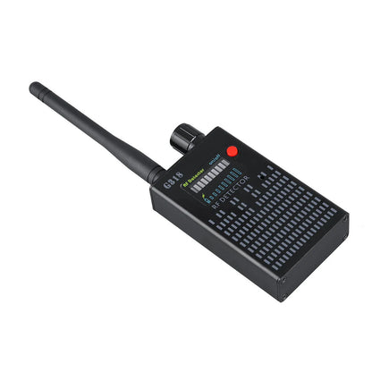 Black G318 aluminium alloy hidden camera detector for anti-theft and anti-monitoring.