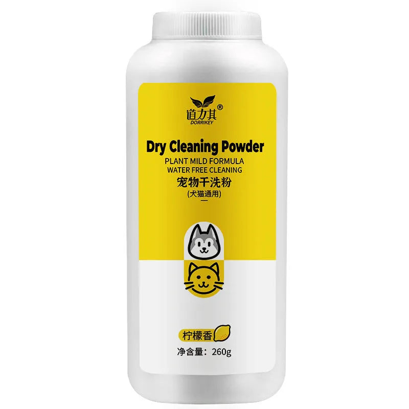 Pet eye dirt dry cleaning powder 260g in lemon rose mint scents with non-woven fabric
