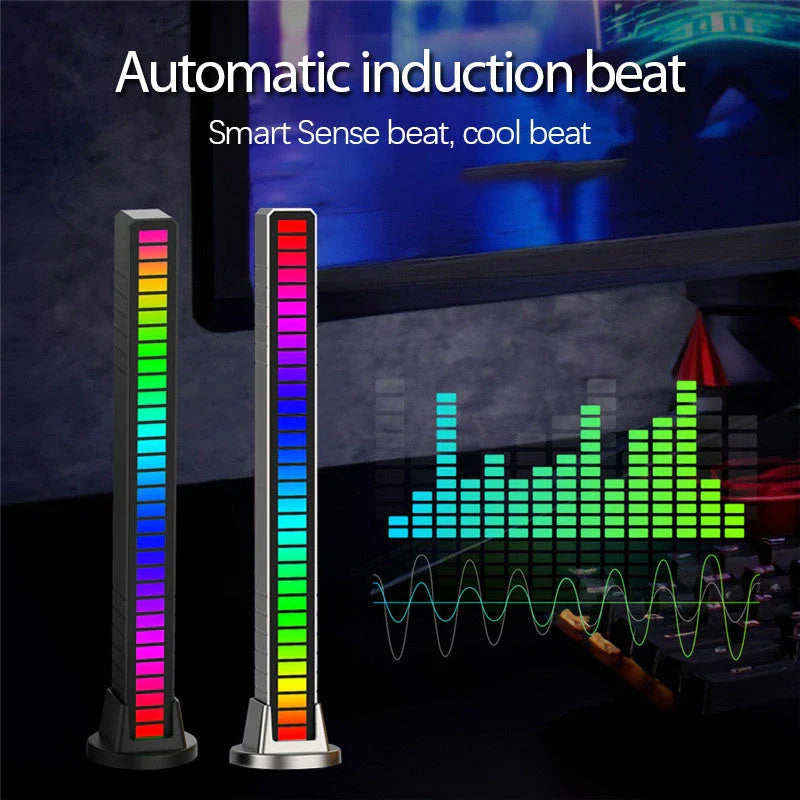 RGB LED strip lights that synchronize with music, creating a rhythmic and customizable ambient lighting experience.