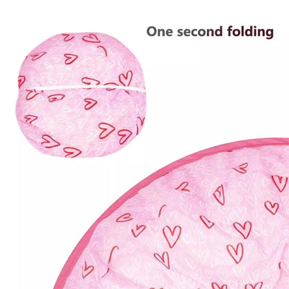 Automatic electric motion cat toy with pink nylon cover and ball