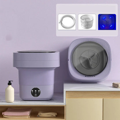 Compact, foldable portable washing machine with three timer settings and energy-efficient design