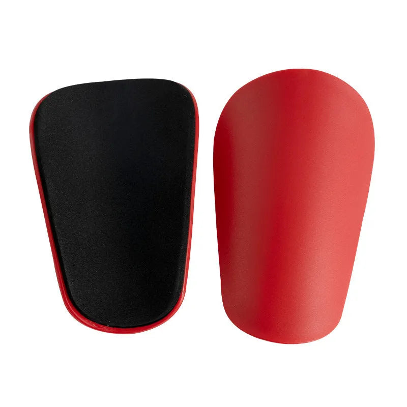 PU mini shin guards for football and running sports in black and blue colours