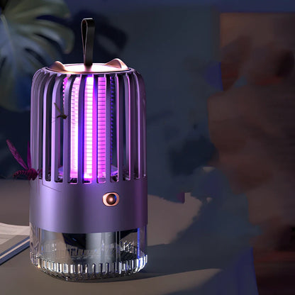 White mosquito killer lamp with protective electric grid and USB power cable