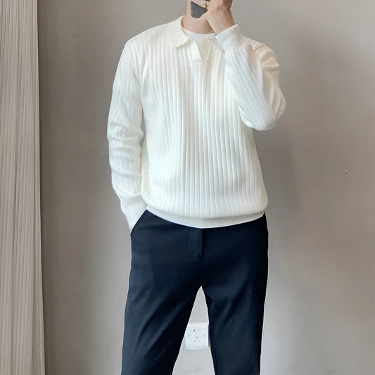 Loose elastic knitted sweater for men in modal and rabbit fur blend, available in black, white, light grey, Army Green, and coffee colours, sizes M to 3XL