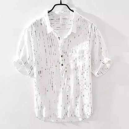 Loose-fit short-sleeved polo shirt with lapel collar in white and black colour options