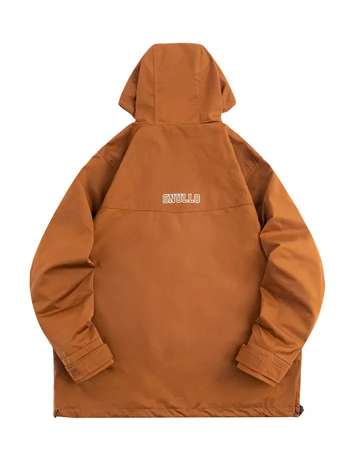 Men's coffee-colored outdoor assault suit with rainproof and windproof features