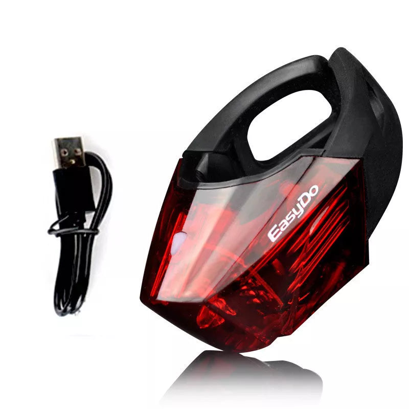 Bicycle tail light with 3 LED beads for night safety, waterproof, compact design