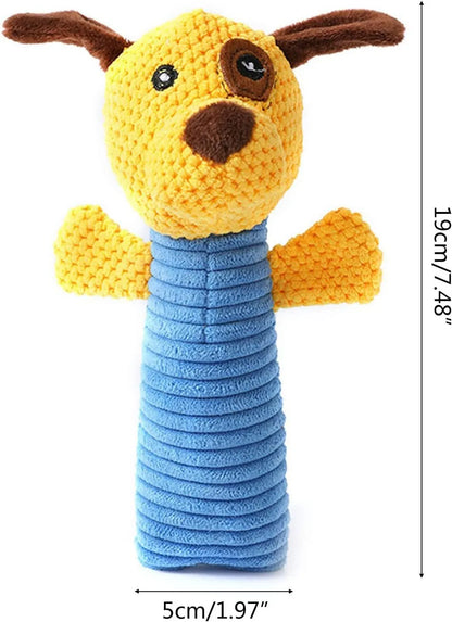 19cm dog dental squeaky toy in calf, frog, or puppy design with plaque-reducing chewing surface