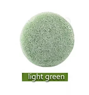 Natural Round Konjac Sponge for gentle face cleansing, suitable for all skin types
