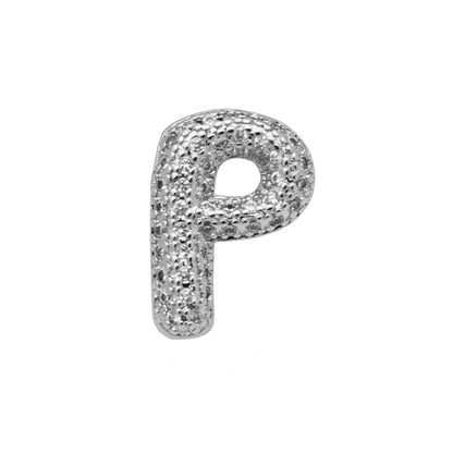 Retro style copper bracelet with English letter charm featuring micro inlaid zirconium stones in gold plating