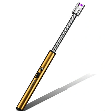 Black USB rechargeable electric lighter with 360-degree rotating head for windproof flameless ignition