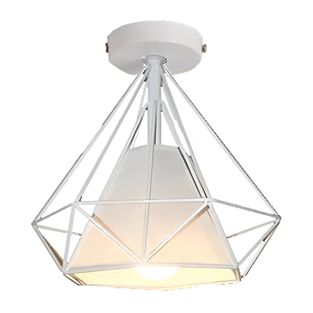 Adjustable ceiling lamp with black finish and extended line against white ceiling