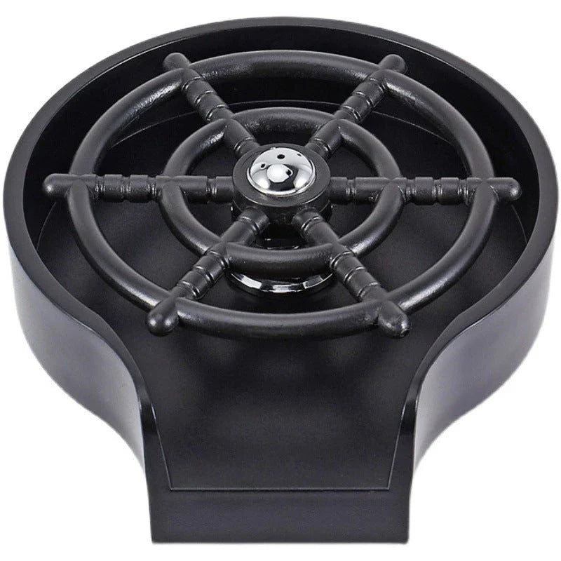 High-pressure bar counter cup washer with automatic faucet, featuring a sleek and versatile design for hands-free cleaning of cups and glasses.