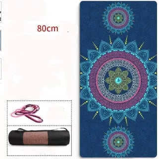 Beginner yoga mat with geometric pattern, non-slip TPE and suede surface, 6mm thickness