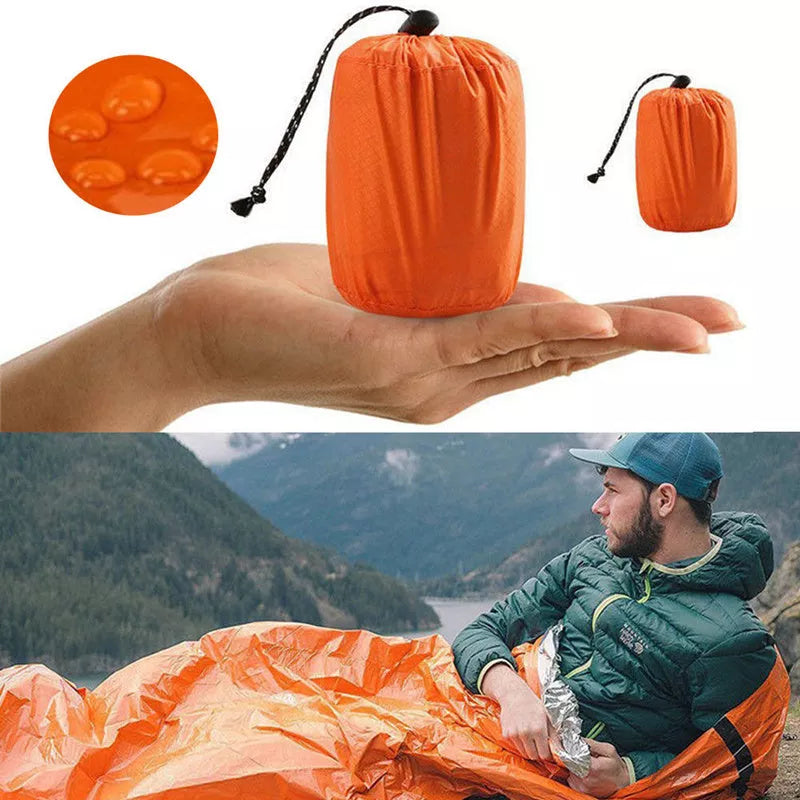 Reusable Emergency Sleeping Bag with thermal waterproof protection for survival situations