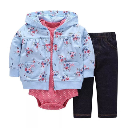 Infant cotton long sleeve hoodie with zipper closure in various colors