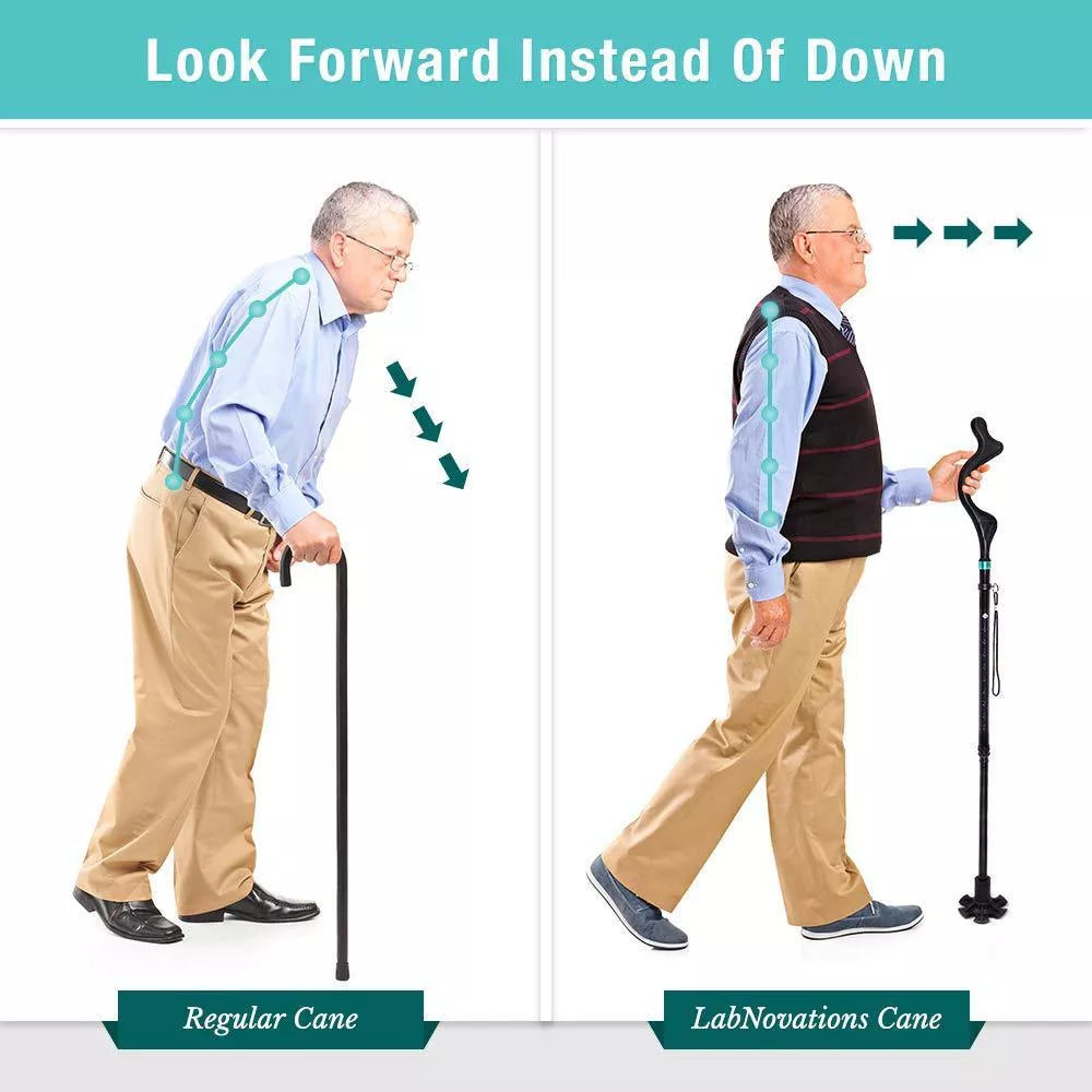 Collapsible Posture Walking Cane with aluminum alloy frame and ergonomic handle