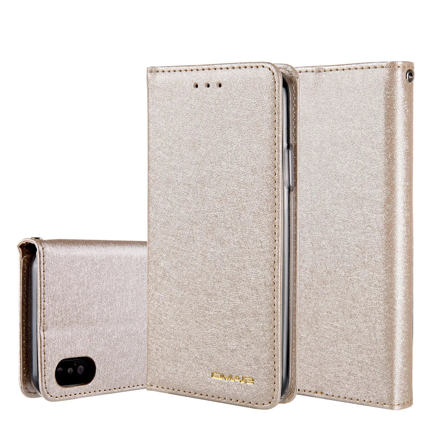 PU leather flip phone case with card slots for iPhone in multiple colour options