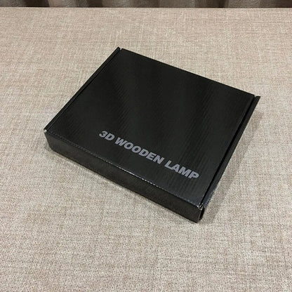 19cm square wooden LED atmosphere light with warm white illumination and USB cable connection