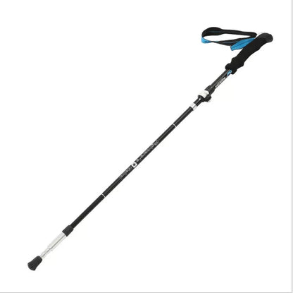 Adjustable folding telescopic trekking pole in black yellow and black blue