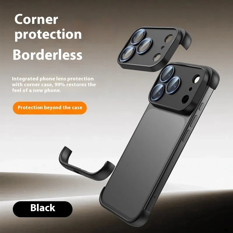 iPhone 17 series phone case in black, orange, grey, and desert colour options showing simple design