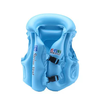 Children's solid color PVC swimming suit life jacket for safe water activities