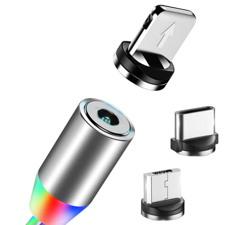360 Degree Magnetic Charging Cable with LED light and 90-degree connector
