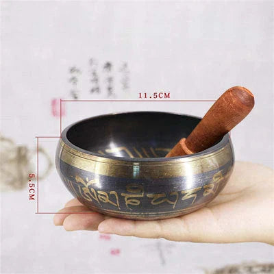 Harmonious Tibetan Singing Bowl - Copper Meditation Bowl with Vibrant, Soothing Tone