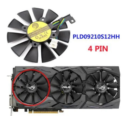 Power Logic 87mm graphics card cooling fan for ASUS ROG Strix GPUs with 4-pin connector