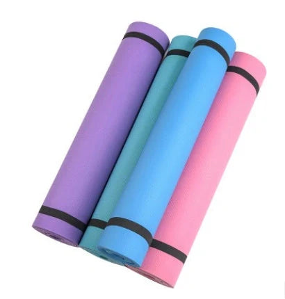 EVA Fitness Composite Yoga Mat in various colors with anti-slip surface