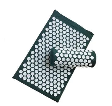Lotus-shaped acupressure mat and pillow set in blue colour for massage therapy