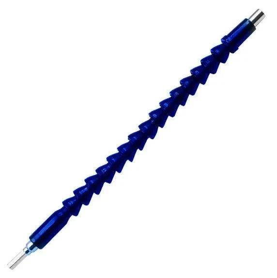 Flexible shaft drill bit in various lengths and colors for accessing tight spaces during DIY home improvement projects