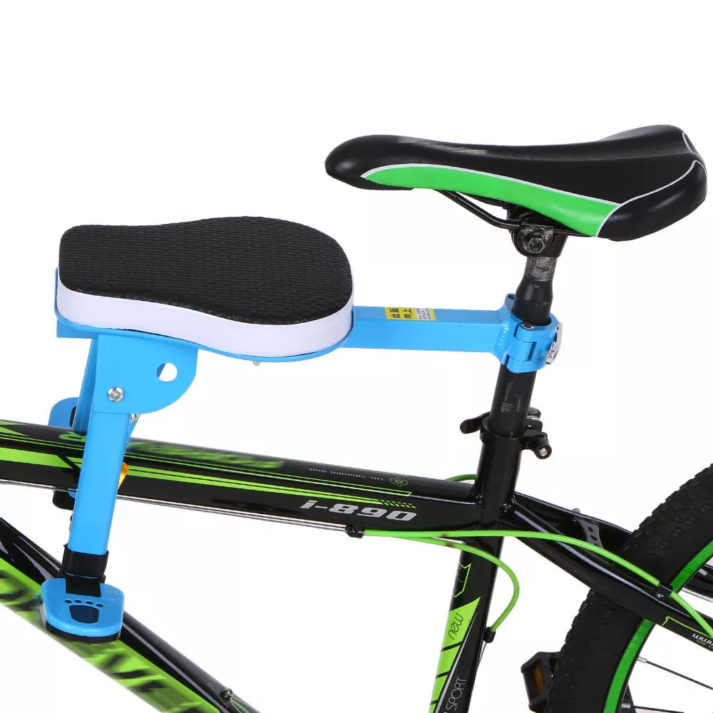 Bicycle child seat with quick release mechanism and foldable pedal