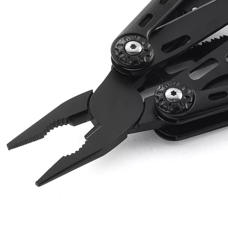 Stainless steel multifunctional tool pliers with black aluminum oxide handle