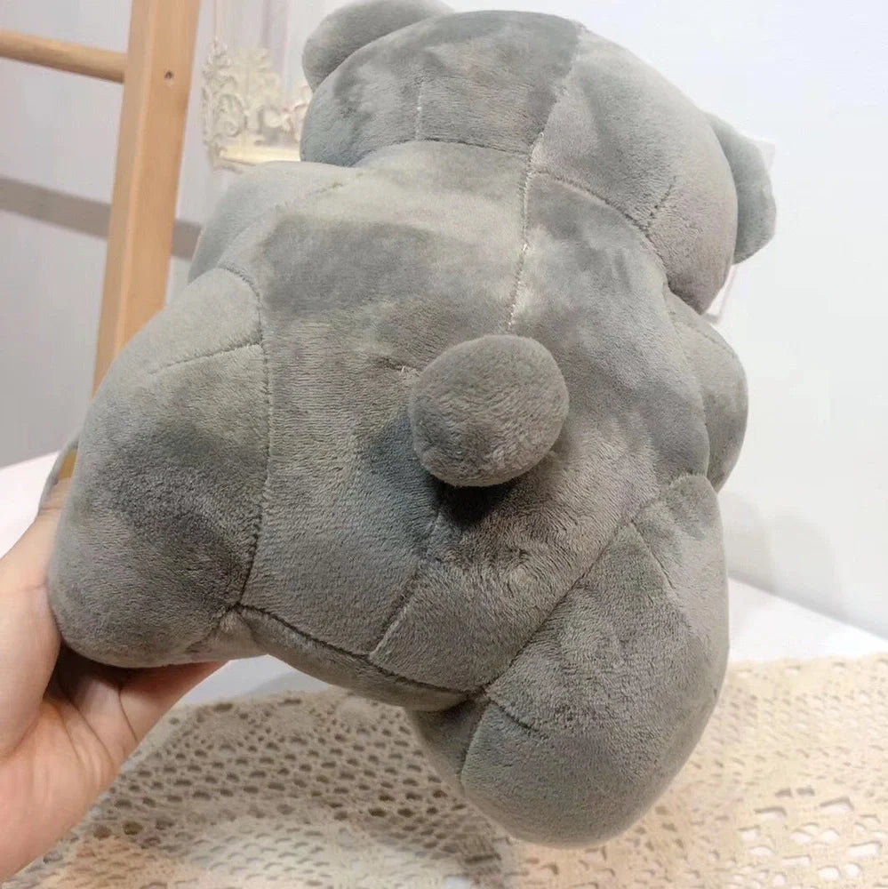 Grey teddy bear plush toy with PP cotton filling, measuring 36cm in height, on a neutral background