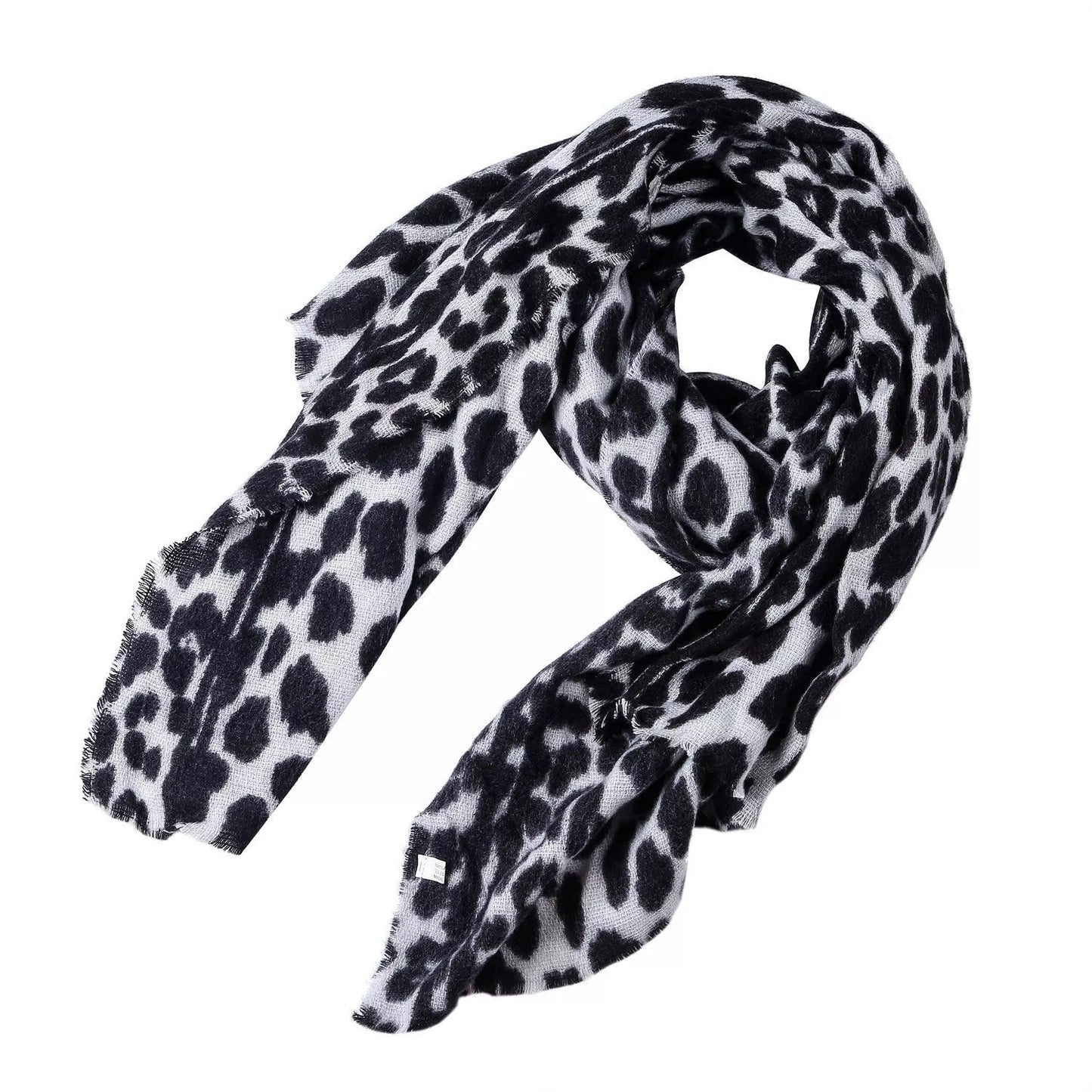 Leopard-print imitation cashmere women's scarf shawl, 200x90cm, available in multiple colors