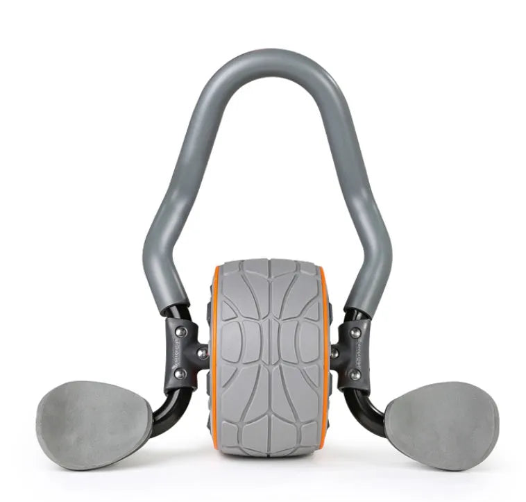 Abdominal wheel roller in Shadow Gray, 42.5x18cm, with kneeling mat, for core strength training at home.