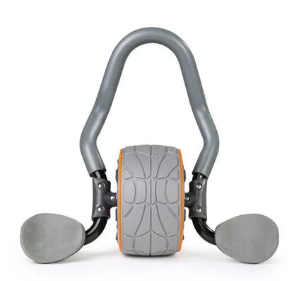 Abdominal wheel roller in Shadow Gray, 42.5x18cm, with kneeling mat, for core strength training at home.