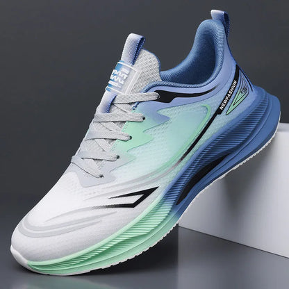 Men's casual summer shoes in black with mesh upper and rubber sole, low-top design