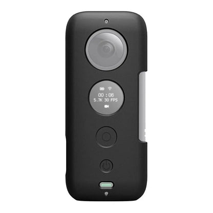 Insta360 ONE X silicone protective case in black or red colours showing camera protection