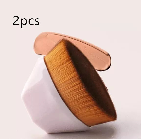 Professional foundation brush kit for BB cream and loose powder application in black, white, and pink