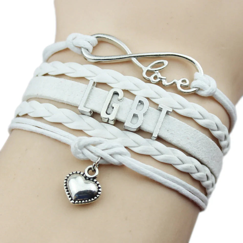 Adjustable multi-layer woven bracelet in vibrant colors with alloy accessories