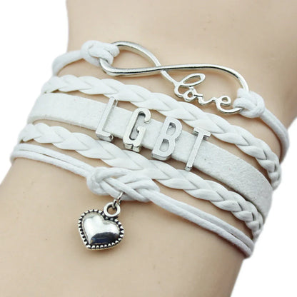 Adjustable multi-layer woven bracelet in vibrant colors with alloy accessories