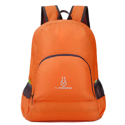Outdoor folding double backpack in waterproof nylon with 22L capacity measuring 32x40x15cm
