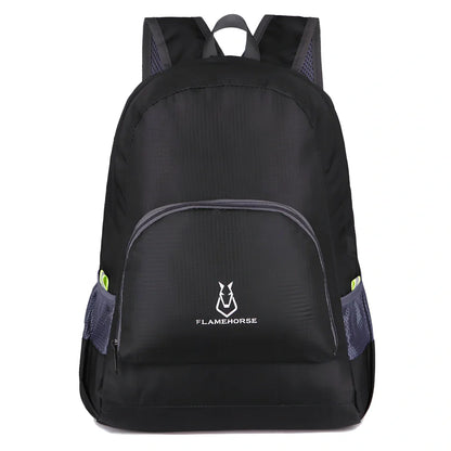 Outdoor folding double backpack in waterproof nylon with 22L capacity measuring 32x40x15cm