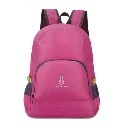 Outdoor folding double backpack in waterproof nylon with 22L capacity measuring 32x40x15cm